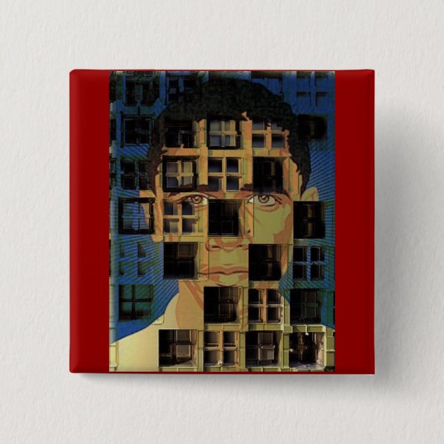Quadratischer Knopf Obama Borg Button (Vorderseite)