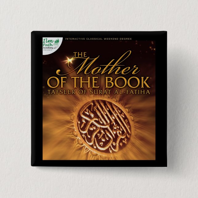 Quadratischer Knopf - Surat Alfatiha Button (Vorderseite)