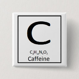 Quadratischer Koffeinknopf, 2 Zoll Button