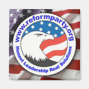 Quadratischer Magnet mit Reform-Party-Logo