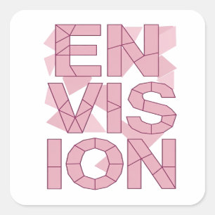 Quadratischer Pink ENVISION Sticker Grafik