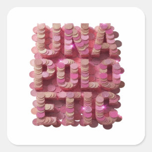 Quadratischer Pink UNA POLIGEOLOGIA Sticker Grafik