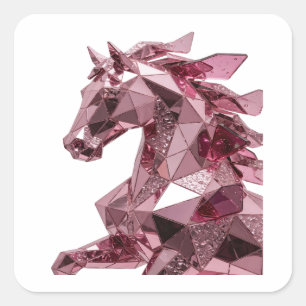 Quadratischer Rosa Abstrakter Quadratischer Aufkle Aufkleber