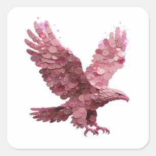 Quadratischer Rosa PINK EAGLE Quadratischer Aufkle Aufkleber