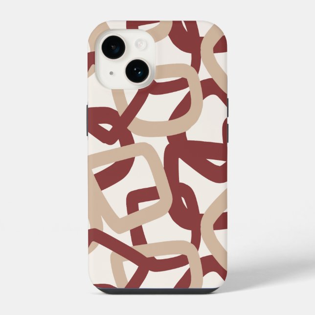 Quadratischer Tangle Mocha Berry iPhone 14 Hülle (Rückseite)