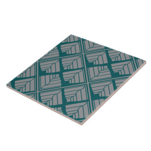 Quadratisches Blatt-Muster-aquamarine neutrale Fliese