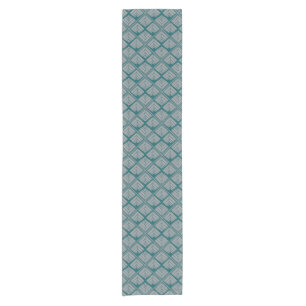 Quadratisches Blatt-Muster-aquamarine neutrale Kurzer Tischläufer