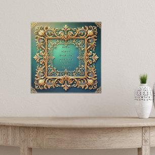 Quadratisches Filigree-Rahmen individuell anpassba Poster