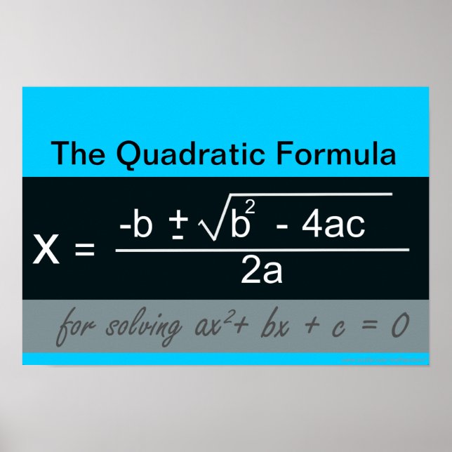 Quadratisches Formel-Math-Poster Poster (Vorne)