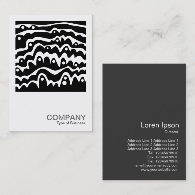 Quadratisches Foto 095 - gewelltes abstraktes B&W Visitenkarte (Vorne/Hinten)