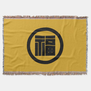 Quadratisches Kanji-Zeichen für FUKU im Kreis Decke