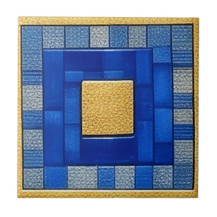 Quadratisches künstlerisches Fliesenmosaik Blau +  Fliese