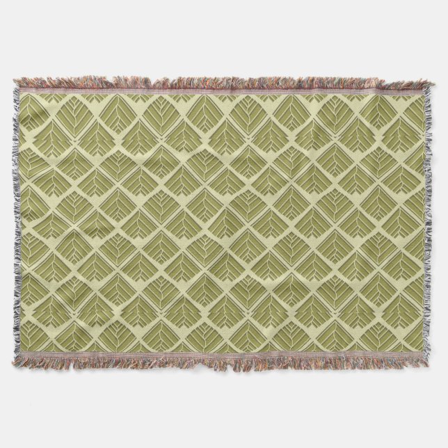 Quadratisches Leaf Muster Gold Limones Licht Decke (Vorderseite)