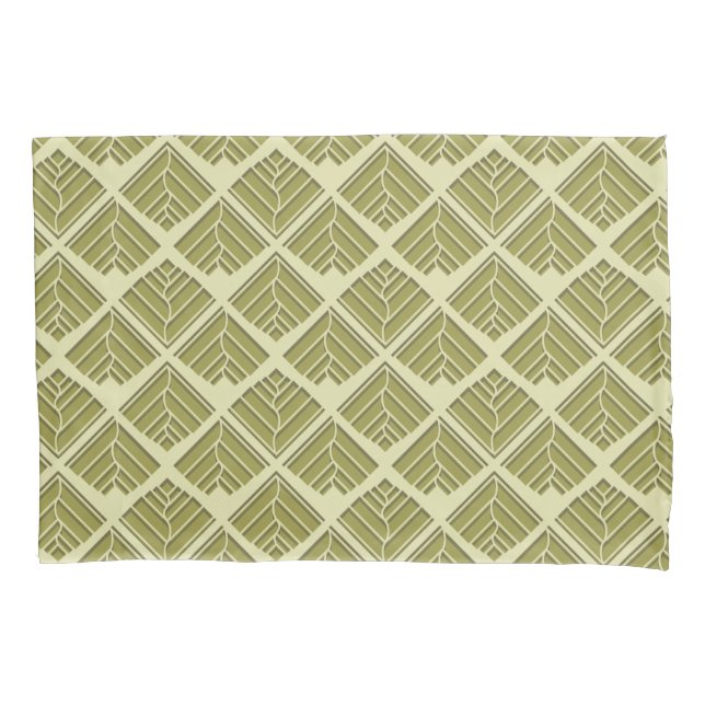 Quadratisches Leaf Muster Gold Limones Licht Kissenbezug (Vorderseite)
