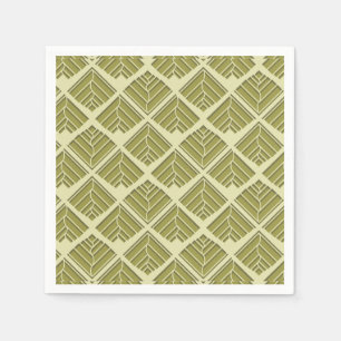 Quadratisches Leaf Muster Gold Limones Licht Serviette