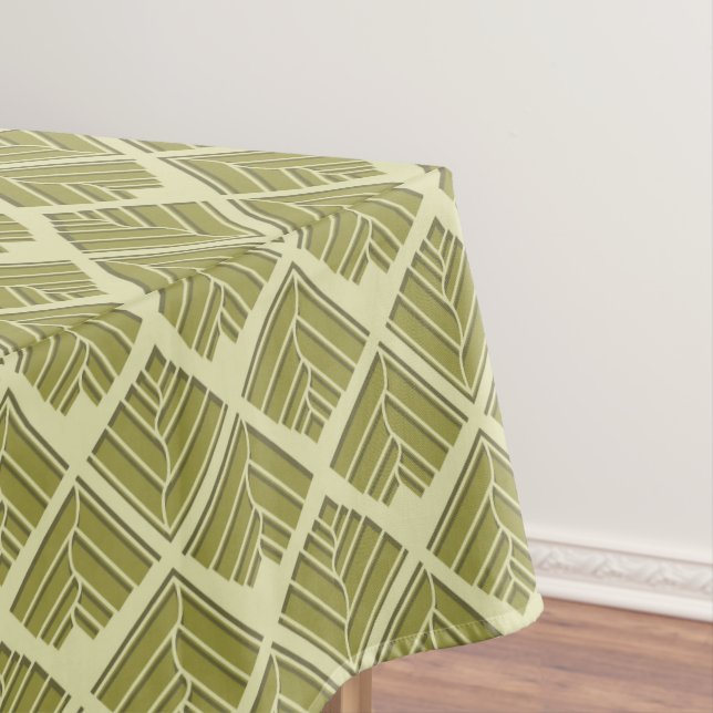 Quadratisches Leaf Muster Gold Limones Licht Tischdecke (Beispiel)