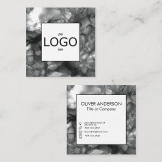 Quadratisches Logo Schwarz/Weiß Quadratische Visitenkarte