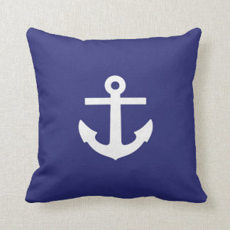 Quadratisches Marine-Blau-Anker-Kissen Kissen
