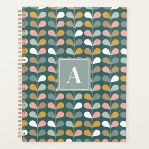 Quadratisches Monogramm Anfangsbuchstabe Blumenblä Planer