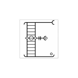 Quadratisches Monogramm des Kunst-Deko-Buchstabe-E Gummistempel
