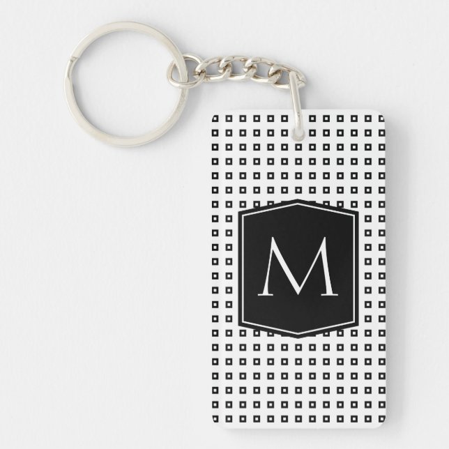 Quadratisches Muster-Monogramm kundengerecht Schlüsselanhänger (Vorderseite)