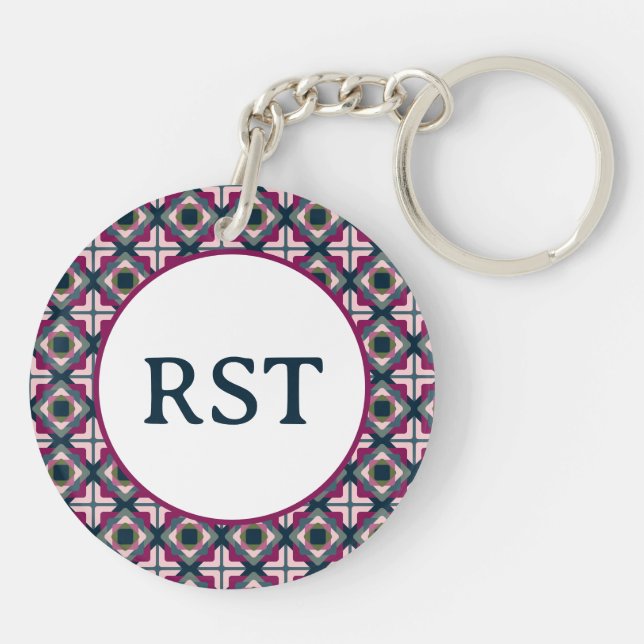 Quadratisches Muster Schlüsselanhänger (Rückseite)