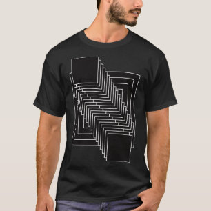 quadratisches Op Art Design T-Shirt