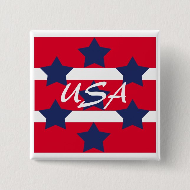 Quadratisches patriotisches Button (Vorderseite)
