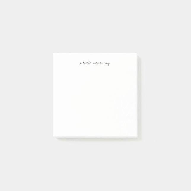 Quadratisches Post-it mit kalligrafischer Notiz (Vorderseite)