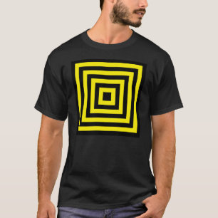 quadratisches Ziel gelb schwarz T-Shirt