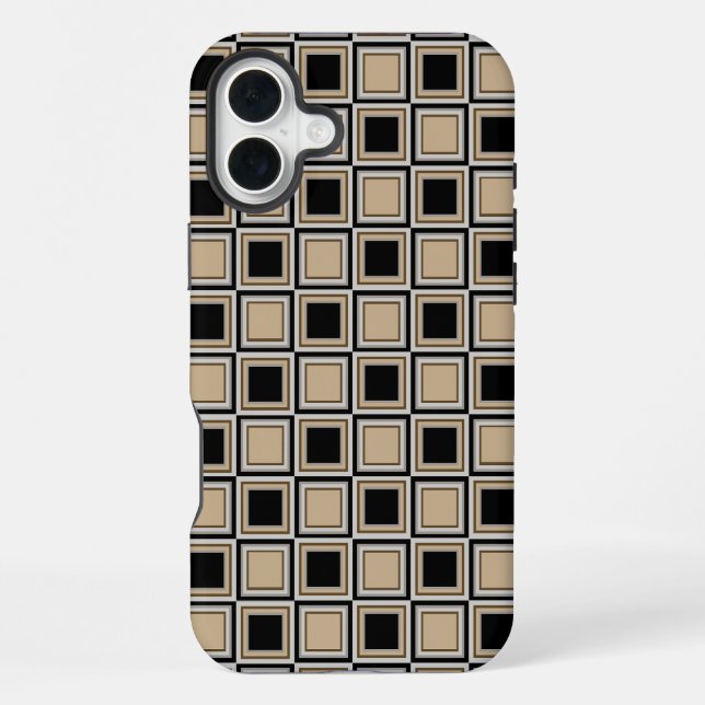 Quadratmuster iPhone 16 Plus Hülle (Rückseite)