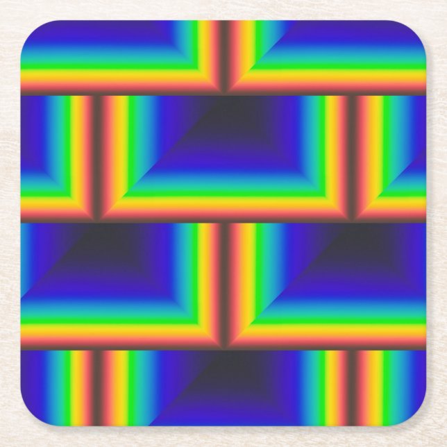 Quadratskala des Solarspektrums Rechteckiger Pappuntersetzer (Vorderseite)