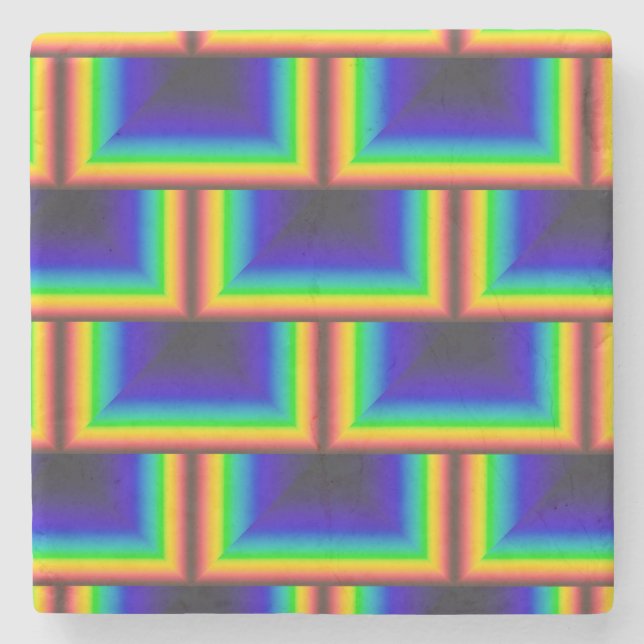 Quadratskala des Solarspektrums Steinuntersetzer (Vorderseite)