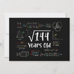 Quadratwurzel 144 12. Geburtstag 12 Jahre Alte Ges Einladung
