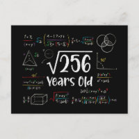 Quadratwurzel 256 16. Geburtstag 16 Jahre alte Ges