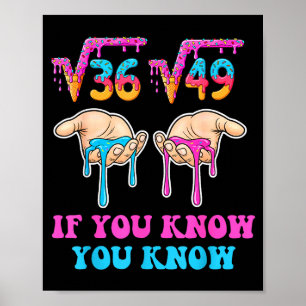 Quadratwurzel 36 49 Wenn du weißt, weißt du 67 Eis Poster