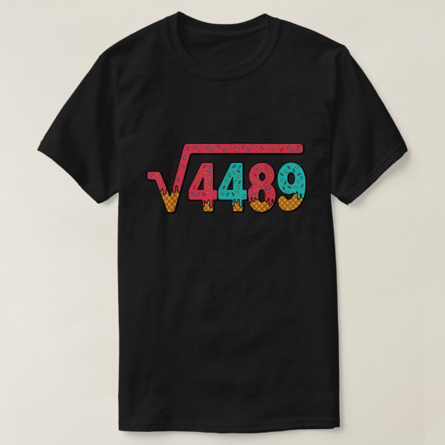 Quadratwurzel 4489 Eiscreme Meme Mathe-Shirt T-Shirt (Design vorne)