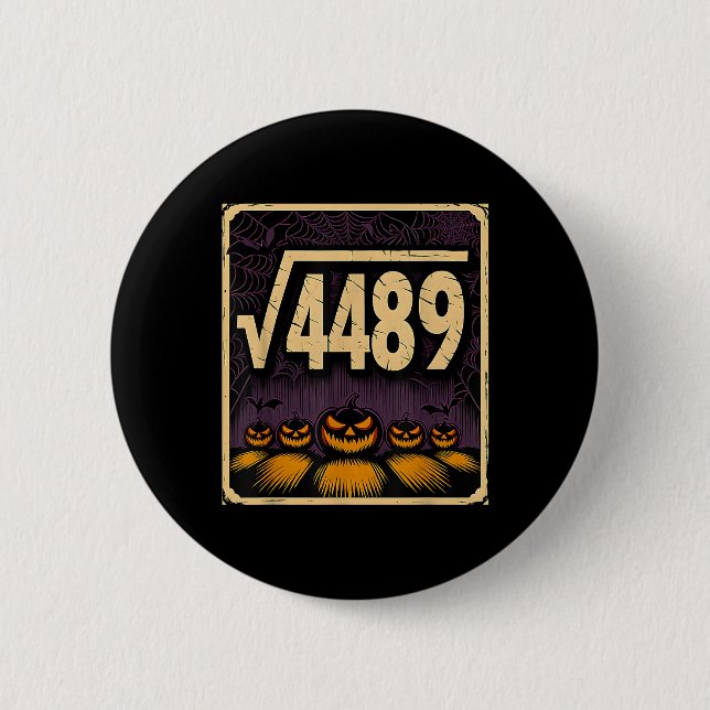 Quadratwurzel 4489 Halloween-Kürbis-Mathematik-Wit Button (Vorderseite)