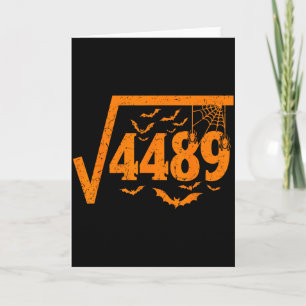 Quadratwurzel 4489 Lustiges Halloween-Meme 67 Math Karte