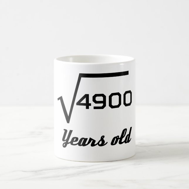 Quadratwurzel von 4900 70 Jahren alt Kaffeetasse (Mittel)