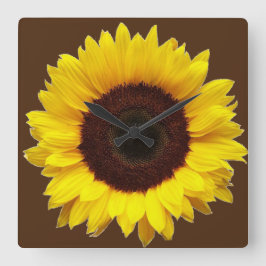 Quadratzanaluhr/Sonnenblume Quadratische Wanduhr