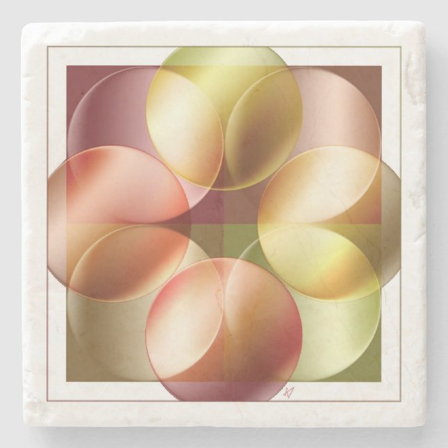 Quadratzelle Steinuntersetzer (Vorderseite)