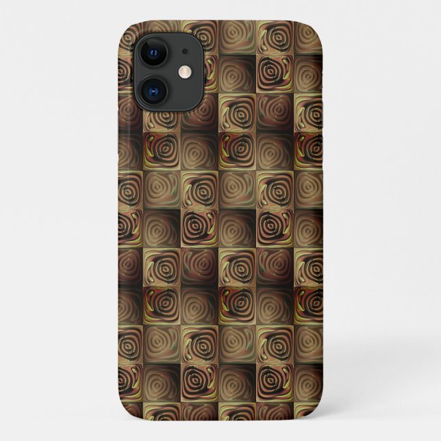 Quadratzenbefreiung mit braunen Gradientenzirkeln Case-Mate iPhone Hülle (Rückseite)
