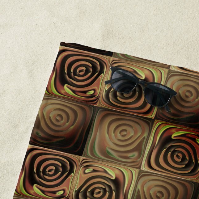 Quadratzenbefreiung mit braunen Gradientenzirkeln Strandtuch (Beispiel)