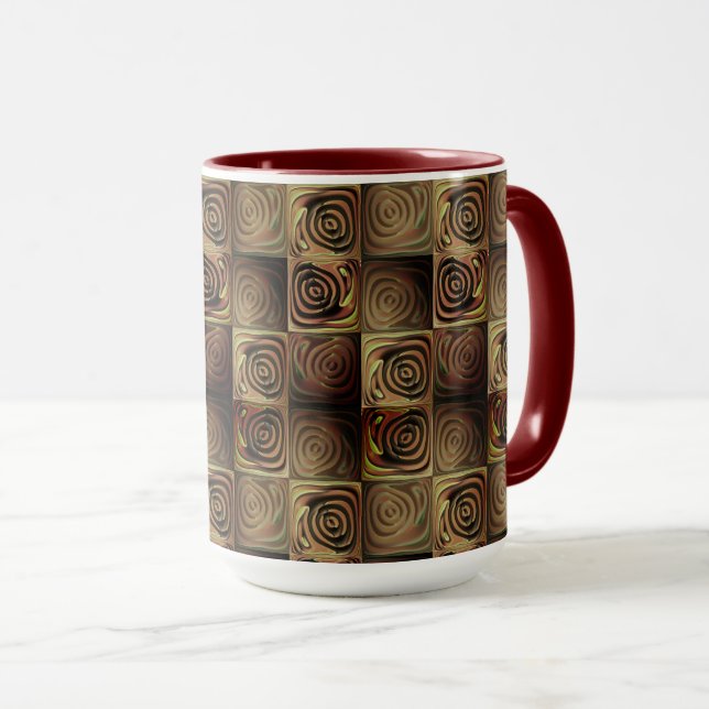 Quadratzenbefreiung mit braunen Gradientenzirkeln Tasse (VorderseiteRechts)