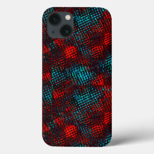 Quadriculados riscados azul claro e cor vermelho Case-Mate iPhone hülle