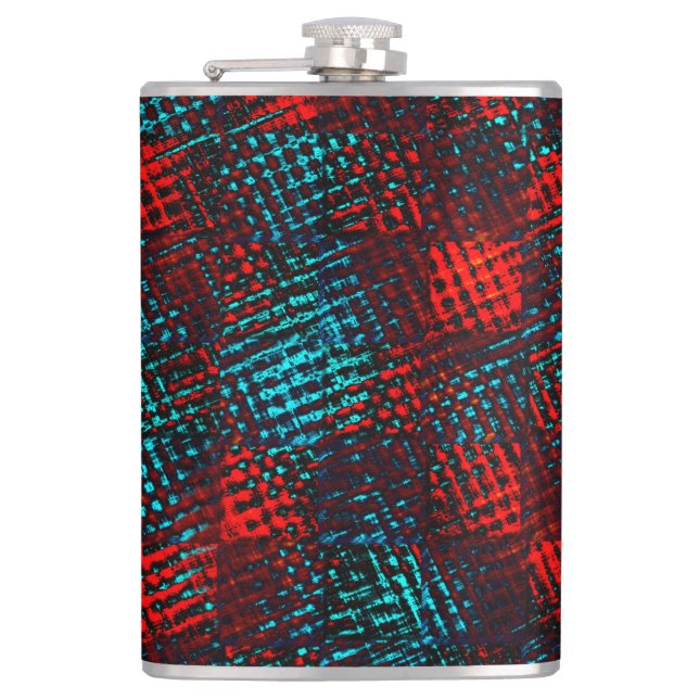 Quadriculados riscados de cor azul claro, vermelho flachmann (Vorderseite)