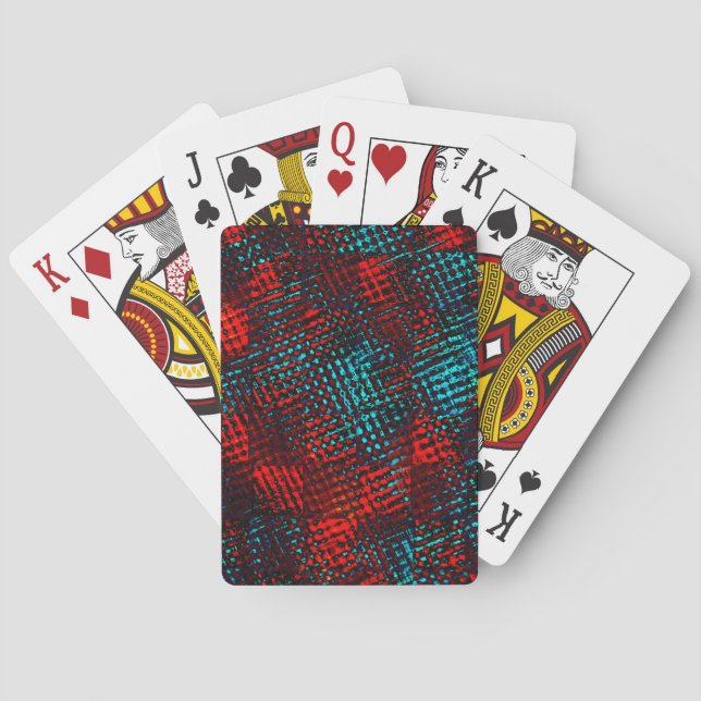 Quadriculados riscados em vermelho e azul claro. spielkarten (Rückseite)