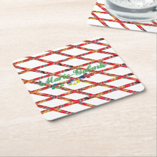 Quadrierte Unterglasscheibe aus Papier Rechteckiger Pappuntersetzer