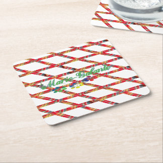 Quadrierte Unterglasscheibe aus Papier Rechteckiger Pappuntersetzer